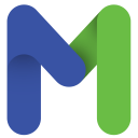 Tricolor M logo in de merkkleuren.